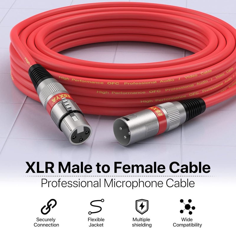 EBXYA XLR Cable 50 Feet - DMX Cable with 3 Pins Balanced Shielded XLR Male to Female Mic Cable Cords (4 Colors) - Image 4